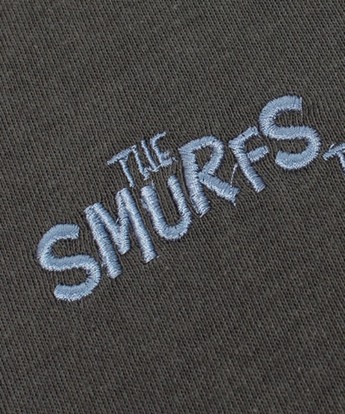 ALWAYS GOOD TIME（オルウェイズグッドタイム）の「【THE SMURFS/スマーフ】天竺クルーネック半袖 ワンポイント刺繍・プリントＴシャツ（Tシャツ/カットソー・メンズ・スミクロ/グリーン/オフホワイト/グレイッシュベージュ・M/L/LL）」の13枚目の写真