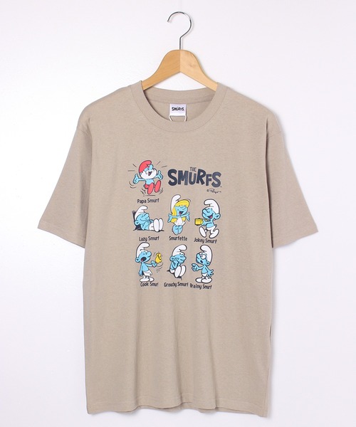 ALWAYS GOOD TIME（オルウェイズグッドタイム）の「【THE SMURFS/スマーフ】天竺クルーネック半袖 ワンポイント刺繍・プリントＴシャツ（Tシャツ/カットソー・メンズ・スミクロ/グリーン/オフホワイト/グレイッシュベージュ・M/L/LL）」の22枚目の写真