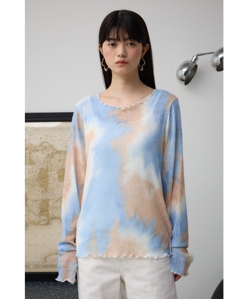 AZUL by moussy(アズールバイマウジー)の「タイダイリブカットソー(Tシャツ/カットソー・レディース・ベージュ系その他/ピンク系その他・FREE)」の6枚目の写真