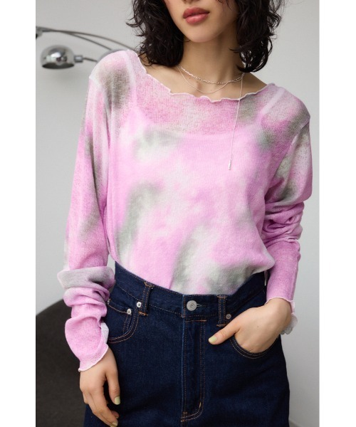AZUL by moussy(アズールバイマウジー)の「タイダイリブカットソー(Tシャツ/カットソー・レディース・ベージュ系その他/ピンク系その他・FREE)」の14枚目の写真
