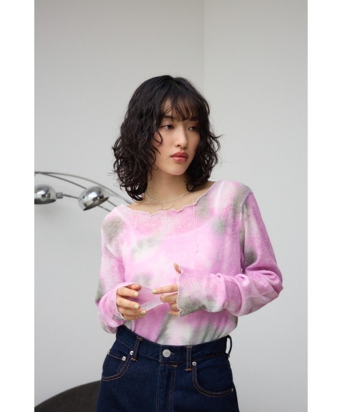 AZUL by moussy(アズールバイマウジー)の「タイダイリブカットソー(Tシャツ/カットソー・レディース・ベージュ系その他/ピンク系その他・FREE)」の15枚目の写真