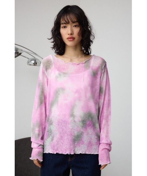 AZUL by moussy(アズールバイマウジー)の「タイダイリブカットソー(Tシャツ/カットソー・レディース・ベージュ系その他/ピンク系その他・FREE)」の17枚目の写真