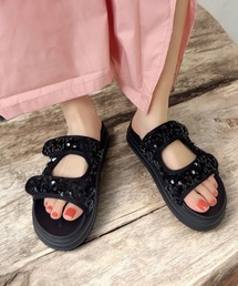♡ＲＩＥ　サイドビジュー付サンダル♡ ビジューフラットサンダル[品番：ATAW0001014]｜attagirl