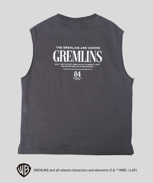 A.M.S.(エーエムエス)の「GREMRINS グレムリン 古着風 ギズモ プリント ノースリーブ Tシャツ(Tシャツ/カットソー・メンズ・スミクロ・M/L/XL)」の3枚目の写真