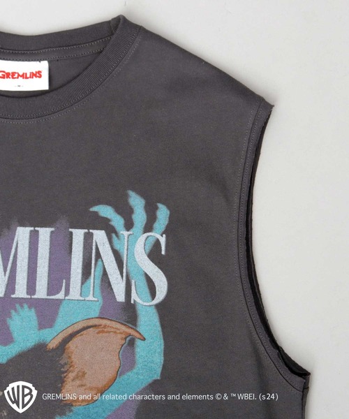 A.M.S.(エーエムエス)の「GREMRINS グレムリン 古着風 ギズモ プリント ノースリーブ Tシャツ(Tシャツ/カットソー・メンズ・スミクロ・M/L/XL)」の5枚目の写真
