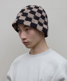 【BAL（バル）/2024秋冬】CHECKERED HAND KNIT BUCKET HAT