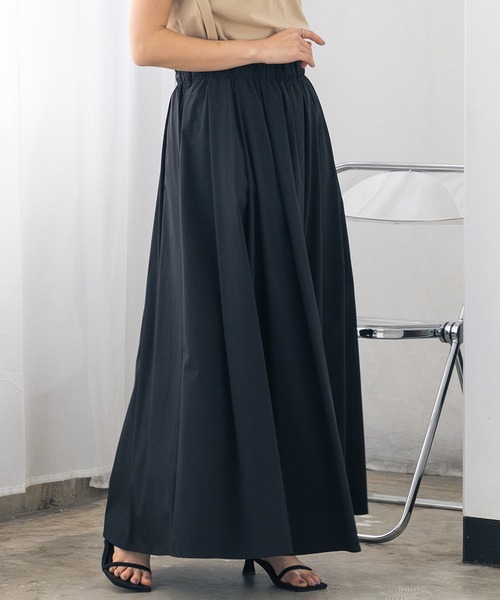 hunch(ハンチ)の「接触冷感タックフレアスカート(スカート・レディース・ブラック/ベージュ/テラコッタ/オリーブドラブ・FREE)」の11枚目の写真