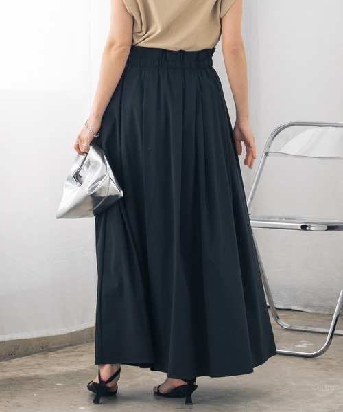 hunch(ハンチ)の「接触冷感タックフレアスカート(スカート・レディース・ブラック/ベージュ/テラコッタ/オリーブドラブ・FREE)」の10枚目の写真