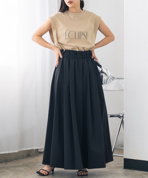 hunch(ハンチ)の「接触冷感タックフレアスカート(スカート・レディース・ブラック/ベージュ/テラコッタ/オリーブドラブ・FREE)」の6枚目の写真