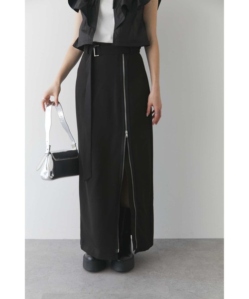 セール】ベルト付きジップロングスカート（スカート）｜Solace