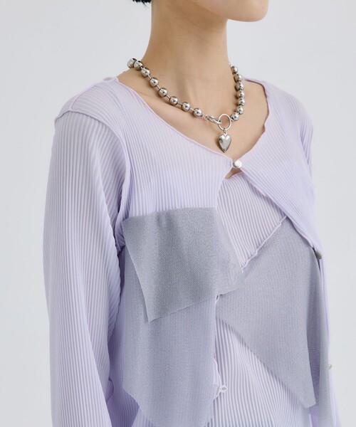 kotohayokozawa studious グリッターアームカバートップス 別注Glitter arm cover top(FREE OFF WHITE): kotohayokozawa