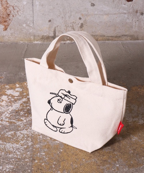 PEANUTS（ピーナッツ）の「(LF)【PEANUTS】プリント キャンバス ミニ トートバッグ（トートバッグ・レディース・アイボリー系1/アイボリー系5/アイボリー系4/アイボリー系3/アイボリー系2・ONE SIZE）」の5枚目の写真
