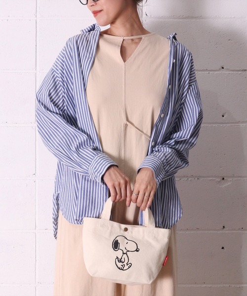 PEANUTS（ピーナッツ）の「(LF)【PEANUTS】プリント キャンバス ミニ トートバッグ（トートバッグ・レディース・アイボリー系1/アイボリー系5/アイボリー系4/アイボリー系3/アイボリー系2・ONE SIZE）」の7枚目の写真