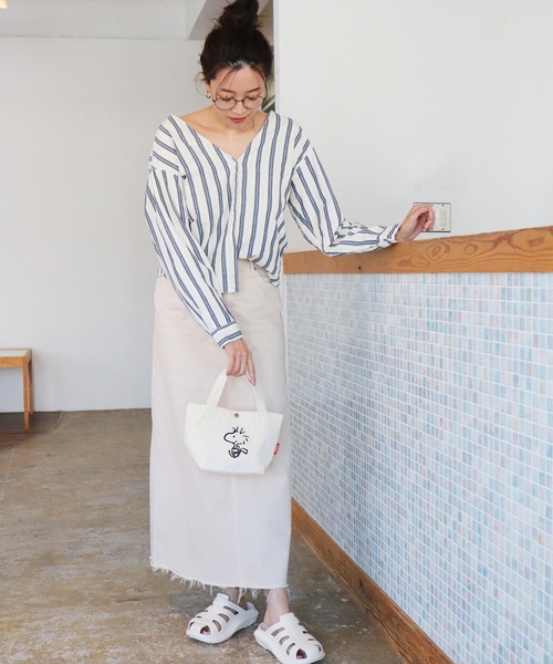 PEANUTS（ピーナッツ）の「(LF)【PEANUTS】プリント キャンバス ミニ トートバッグ（トートバッグ・レディース・アイボリー系1/アイボリー系5/アイボリー系4/アイボリー系3/アイボリー系2・ONE SIZE）」の10枚目の写真