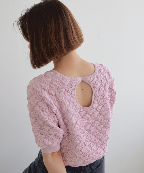 EMMEL REFINES(エメルリファインズ)の「<EMMEL REFINES>EM HW クルーネック ポコ ニット(ニット/セーター・レディース・グレー/オフホワイト/ピンク・FREE)」の1枚目の写真