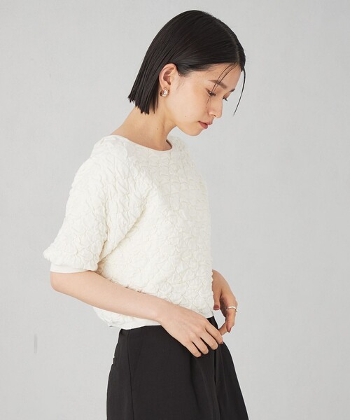 EMMEL REFINES(エメルリファインズ)の「<EMMEL REFINES>EM HW クルーネック ポコ ニット(ニット/セーター・レディース・グレー/オフホワイト/ピンク・FREE)」の8枚目の写真