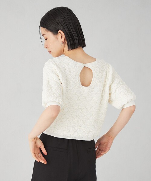 EMMEL REFINES(エメルリファインズ)の「<EMMEL REFINES>EM HW クルーネック ポコ ニット(ニット/セーター・レディース・グレー/オフホワイト/ピンク・FREE)」の6枚目の写真