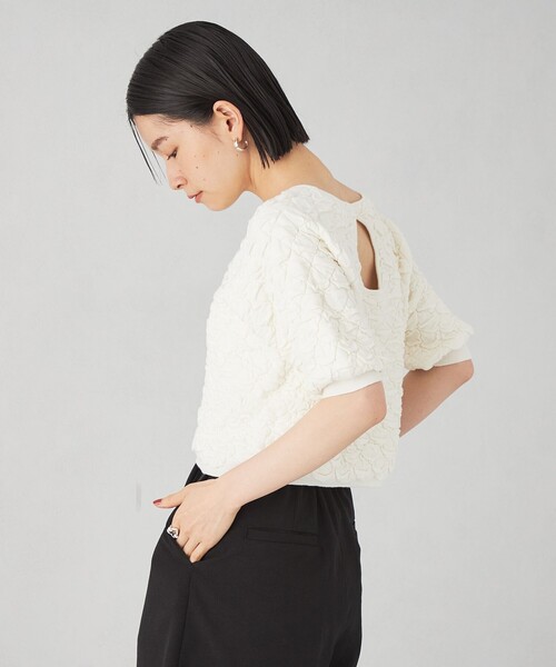 EMMEL REFINES(エメルリファインズ)の「<EMMEL REFINES>EM HW クルーネック ポコ ニット(ニット/セーター・レディース・グレー/オフホワイト/ピンク・FREE)」の5枚目の写真