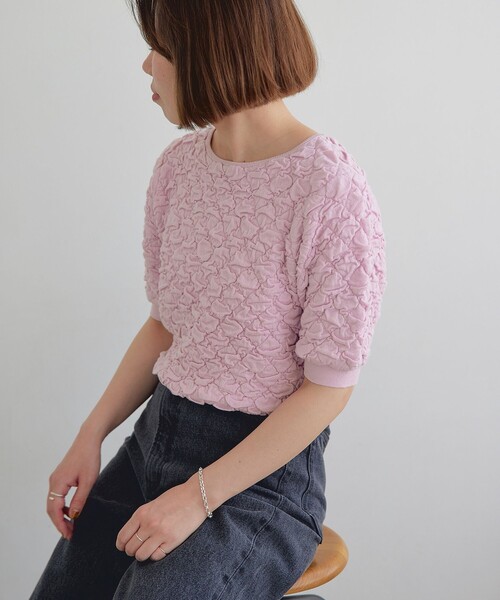 EMMEL REFINES(エメルリファインズ)の「<EMMEL REFINES>EM HW クルーネック ポコ ニット(ニット/セーター・レディース・グレー/オフホワイト/ピンク・FREE)」の22枚目の写真