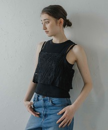 【MINERTE】flower stitch bustier / フラワー刺繍シアービスチェ