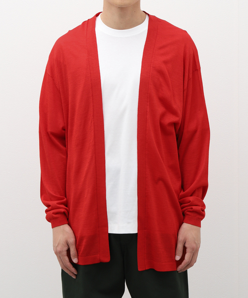 EDIFICE（エディフィス）の「シルク ニット カーディガン（カーディガン/ボレロ・メンズ・レッド/グレー/ブラック・LARGE/MEDIUM）」の3枚目の写真