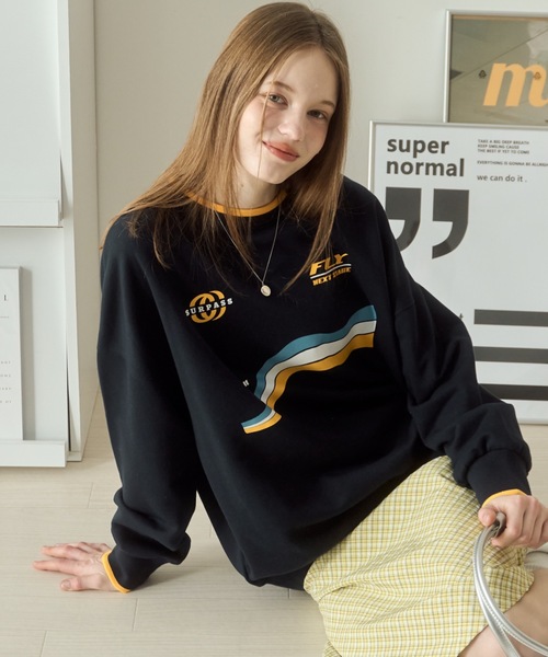 Birthday room(バースデイルーム)の「ゲームロゴプリント裏毛スウェット / game logo print fleece sweat(スウェット・レディース・ホワイト/グレー/ネイビー・FREE)」の1枚目の写真