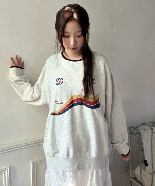 Birthday room(バースデイルーム)の「ゲームロゴプリント裏毛スウェット / game logo print fleece sweat(スウェット・レディース・ホワイト/グレー/ネイビー・FREE)」の3枚目の写真