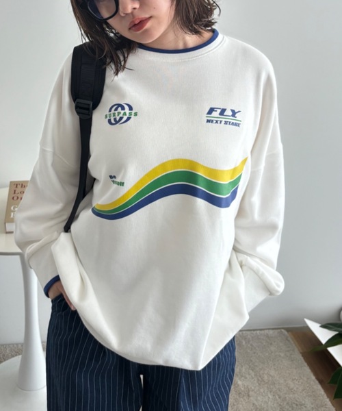 Birthday room(バースデイルーム)の「ゲームロゴプリント裏毛スウェット / game logo print fleece sweat(スウェット・レディース・ホワイト/グレー/ネイビー・FREE)」の2枚目の写真