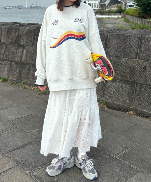 Birthday room(バースデイルーム)の「ゲームロゴプリント裏毛スウェット / game logo print fleece sweat(スウェット・レディース・ホワイト/グレー/ネイビー・FREE)」の5枚目の写真