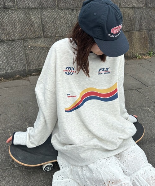 Birthday room(バースデイルーム)の「ゲームロゴプリント裏毛スウェット / game logo print fleece sweat(スウェット・レディース・ホワイト/グレー/ネイビー・FREE)」の16枚目の写真