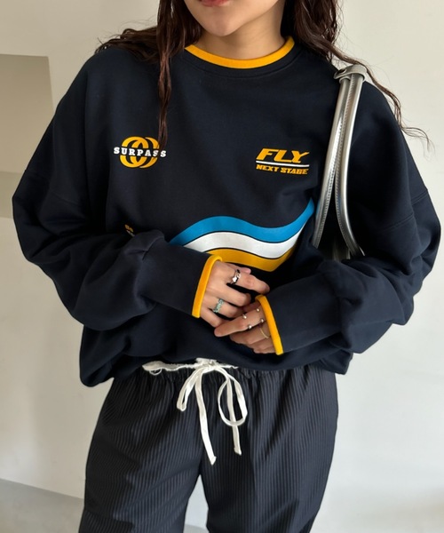 Birthday room(バースデイルーム)の「ゲームロゴプリント裏毛スウェット / game logo print fleece sweat(スウェット・レディース・ホワイト/グレー/ネイビー・FREE)」の9枚目の写真