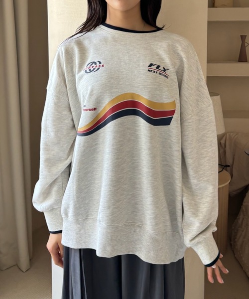 Birthday room(バースデイルーム)の「ゲームロゴプリント裏毛スウェット / game logo print fleece sweat(スウェット・レディース・ホワイト/グレー/ネイビー・FREE)」の6枚目の写真