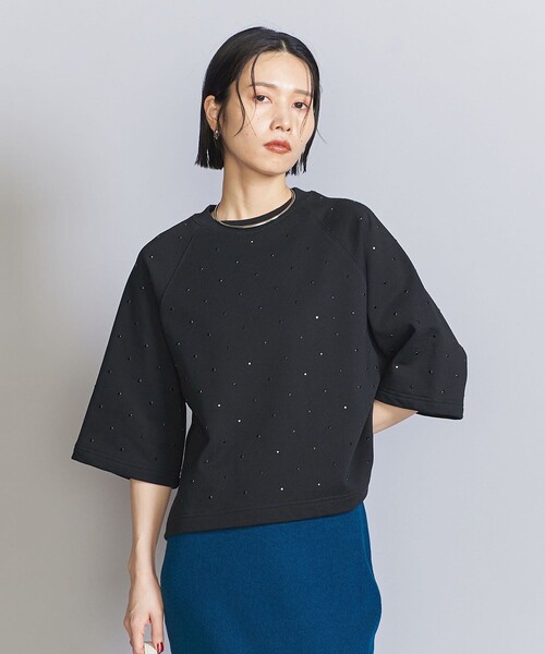 BEAUTY&YOUTH UNITED ARROWS（ビューティーアンドユースユナイテッドアローズ）の「裏毛 ラインストーン プルオーバー（スウェット・レディース・グレー/ブラック・FREE）」の2枚目の写真