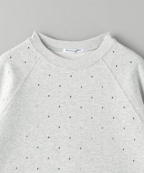 BEAUTY&YOUTH UNITED ARROWS（ビューティーアンドユースユナイテッドアローズ）の「裏毛 ラインストーン プルオーバー（スウェット・レディース・グレー/ブラック・FREE）」の3枚目の写真
