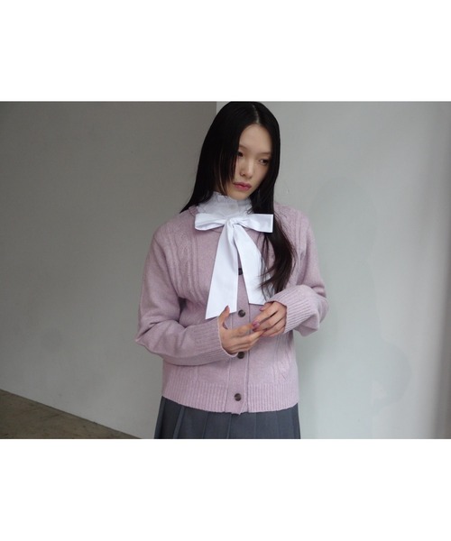 fekete SCENTED CABLE KNIT フレグランスケーブルニット セール】SCENTED CABLE KNIT CARDIGAN / フレグランスケーブル