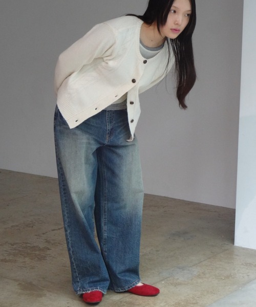 FEKETE（フェケテ）の「CABLE KNIT CARDIGAN / ケーブルニットカーディガン（カーディガン/ボレロ・レディース・ピンク/グレー/アイボリー・MEDIUM/SMALL/LARGE）」の21枚目の写真