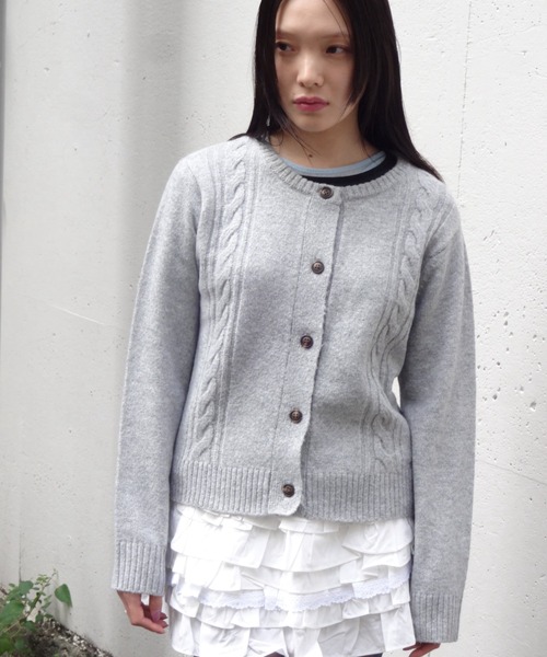 セール】SCENTED CABLE KNIT CARDIGAN / フレグランスケーブル