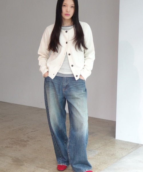 FEKETE（フェケテ）の「CABLE KNIT CARDIGAN / ケーブルニットカーディガン（カーディガン/ボレロ・レディース・ピンク/グレー/アイボリー・MEDIUM/SMALL/LARGE）」の19枚目の写真