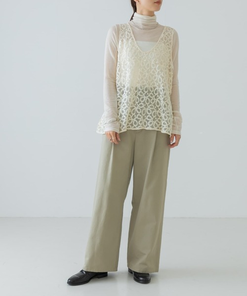 アメリカーナ　アパルトモン別注　チノパンツ　ベージュ CHINO WIDE PANTS（チノパンツ）｜L'Appartement（アパルトモン