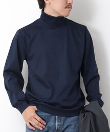 《ビジカジ対応》シルケットスムース タートルネックドレスロンT