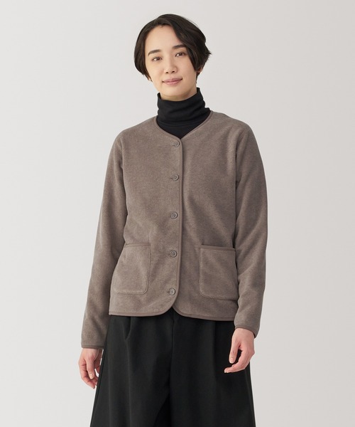 無印良品（ムジルシリョウヒン）の「婦人　素材に還るフリースカーディガン（カーディガン/ボレロ・レディース・ブラウン系/ブラック/グレー/カーキ系/オートミール・M/S/XL/L）」の3枚目の写真