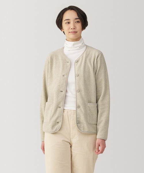 無印良品（ムジルシリョウヒン）の「婦人　素材に還るフリースカーディガン（カーディガン/ボレロ・レディース・ブラウン系/ブラック/グレー/カーキ系/オートミール・M/S/XL/L）」の4枚目の写真