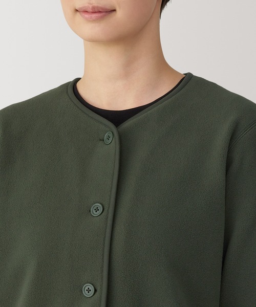 無印良品　婦人　素材に還るフリースカーディガン　XXL カーキグリーン　完売品 無印良品 「素材に還るフリース」シリーズ 発売のお知らせ