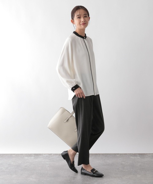 GLOBAL WORK（グローバルワーク）の「ウツクシルエットテーパードパンツ/114976（その他パンツ・レディース・グレー系その他5/チャコール/モカ/ミント/ネイビー/コーラルピンク/アイボリー/ブラック/グレー系その他/グレイッシュブルー・X-SMALL/SMALL/MEDIUM/LARGE/X-LARGE/XX-LARGE）」の21枚目の写真