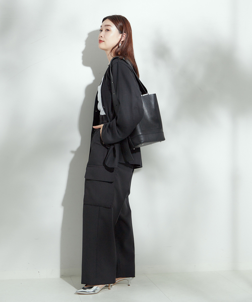 journal standard L'essage(ジャーナルスタンダードレサージュ)の「TWギャバ カーゴパンツ(カーゴパンツ・レディース・ブラック/ブラウン・38/36)」の7枚目の写真