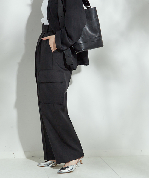 journal standard L'essage(ジャーナルスタンダードレサージュ)の「TWギャバ カーゴパンツ(カーゴパンツ・レディース・ブラック/ブラウン・38/36)」の10枚目の写真