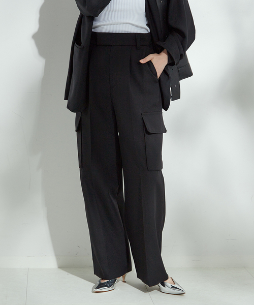journal standard L'essage(ジャーナルスタンダードレサージュ)の「TWギャバ カーゴパンツ(カーゴパンツ・レディース・ブラック/ブラウン・38/36)」の11枚目の写真