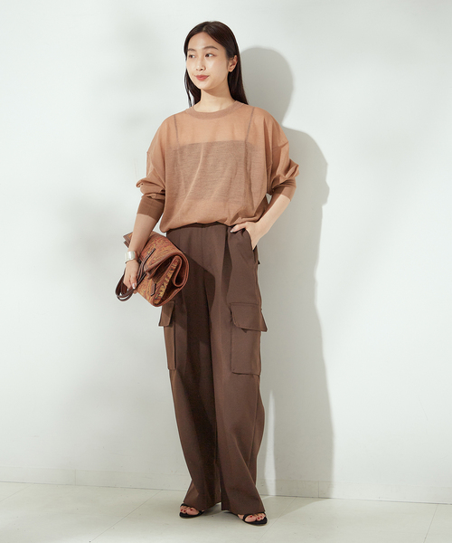 journal standard L'essage(ジャーナルスタンダードレサージュ)の「TWギャバ カーゴパンツ(カーゴパンツ・レディース・ブラック/ブラウン・38/36)」の12枚目の写真