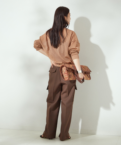 journal standard L'essage(ジャーナルスタンダードレサージュ)の「TWギャバ カーゴパンツ(カーゴパンツ・レディース・ブラック/ブラウン・38/36)」の14枚目の写真