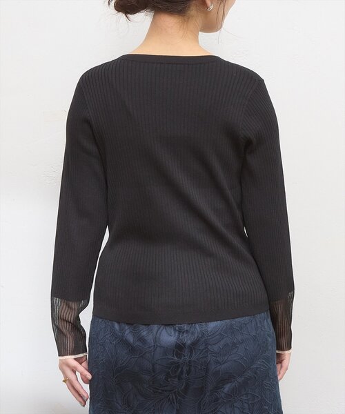 natural couture（ナチュラルクチュール）の「袖口シアーリブニット（ニット/セーター・レディース・ピンク系その他/グレイッシュベージュ/アイボリー/ブラック/ブルー系その他・FREE）」の11枚目の写真